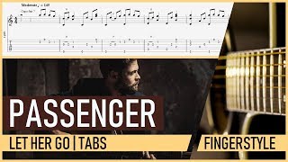 passenger - let her go fingerstyle acoustic guitar cover + tabs - tutorial/lesson