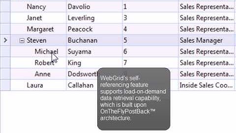 WebGrid - Self Referencing
