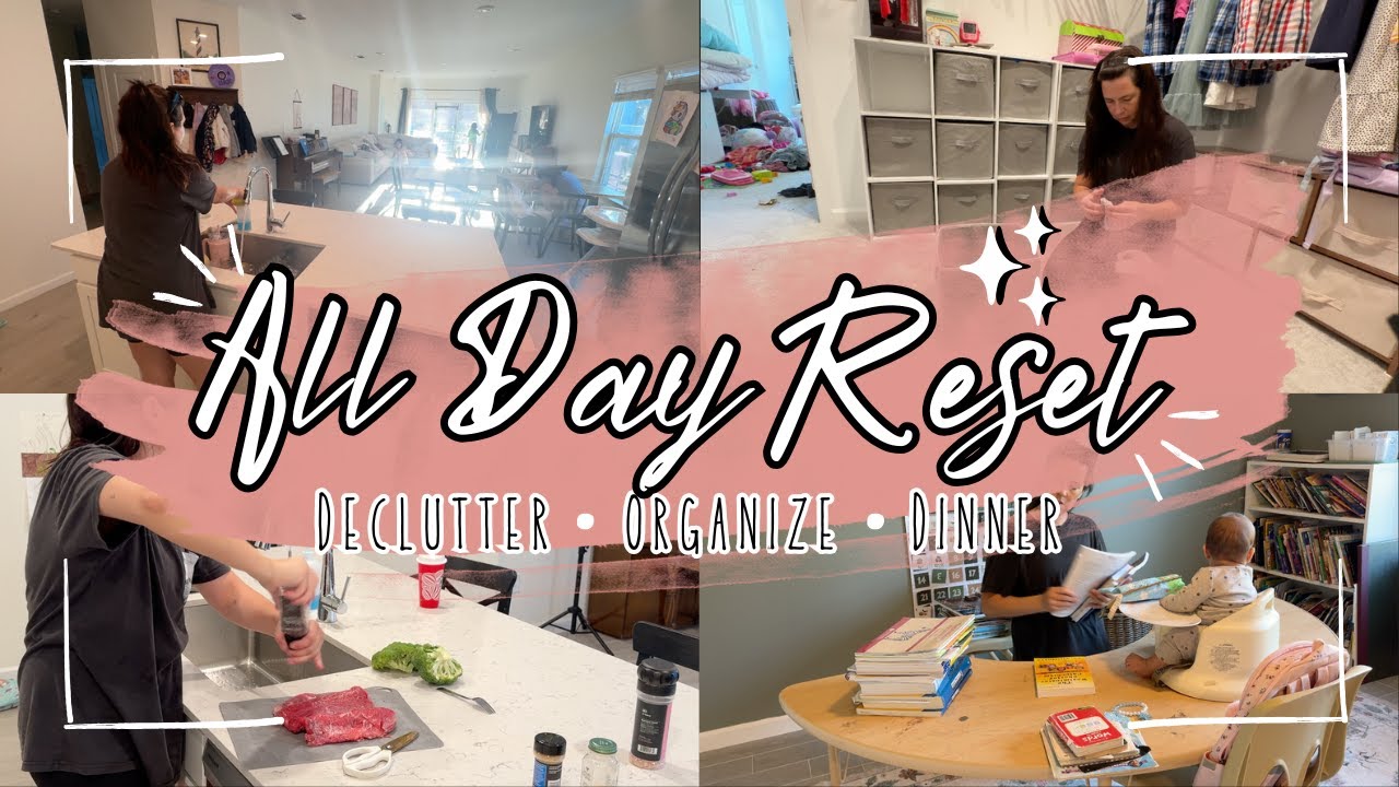 ALL DAY RESET ✨ Homeschool Room Organization, Kids’ Room Declutter & Dinner Prep | Mom Motivation