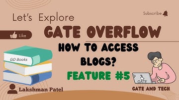 How To Access Blogs? | GATE Overflow Feature #5