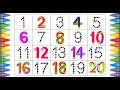 [숫자 놀이] 유아와 아이들을 위한 숫자 1부터 20까지 따라 쓰기 | Write number 1 to 20 |  Learn numbers