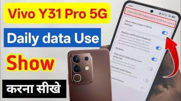 Vivo y31 pro 5g me data usage kaise show kare | Vivo y31 pro 5g daily data used kaise on kare
