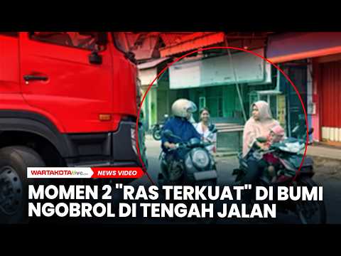 Momen Dua "Ras Terkuat" di Bumi Ngobrol di Tengah Jalan, Berujung Diseruduk Truk
