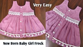 New Born Baby Girl Frock Cutting and Stitching Step by Step🌷placket baby frock cutting & stitching🌷 screenshot 5