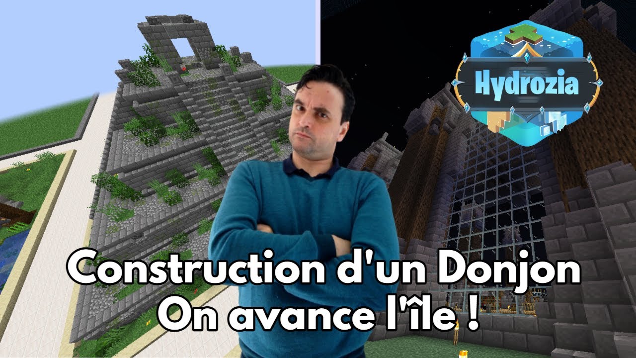 Construction d'un Donjon et Avancement de l'île ! - Hydrozia - Serveur  Minecraft 1.18+ - YouTube