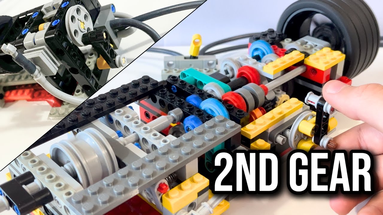 Testing a LEGO Air Engine with Clutch + Gearbox