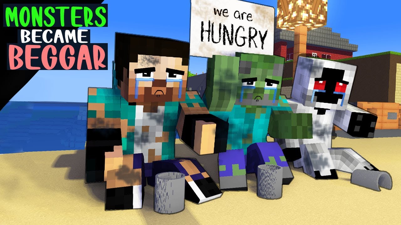 Monster School Became BEGGAR - Funny Minecraft Animation