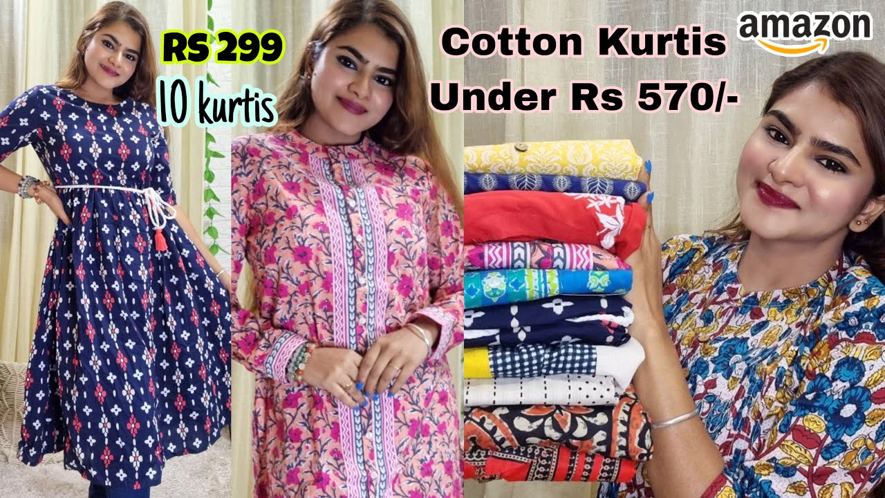 Huge Amazon Cotton Kurti Haul starting Rs 299 | Office/ College Kurtas ...