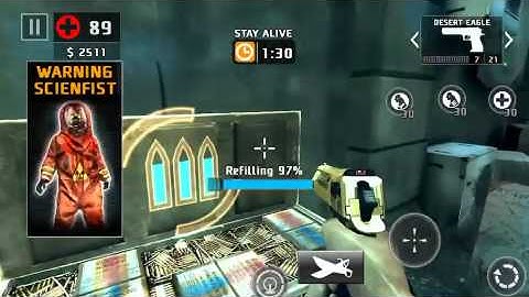 Dead trigger 2 desert eagle & dual glock level 57 gameplay iOS on hard no boosters TDU 50+