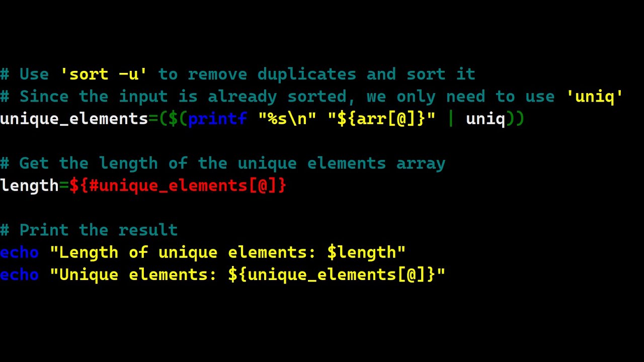 leet code in bash script linux remove duplicate in an array - YouTube