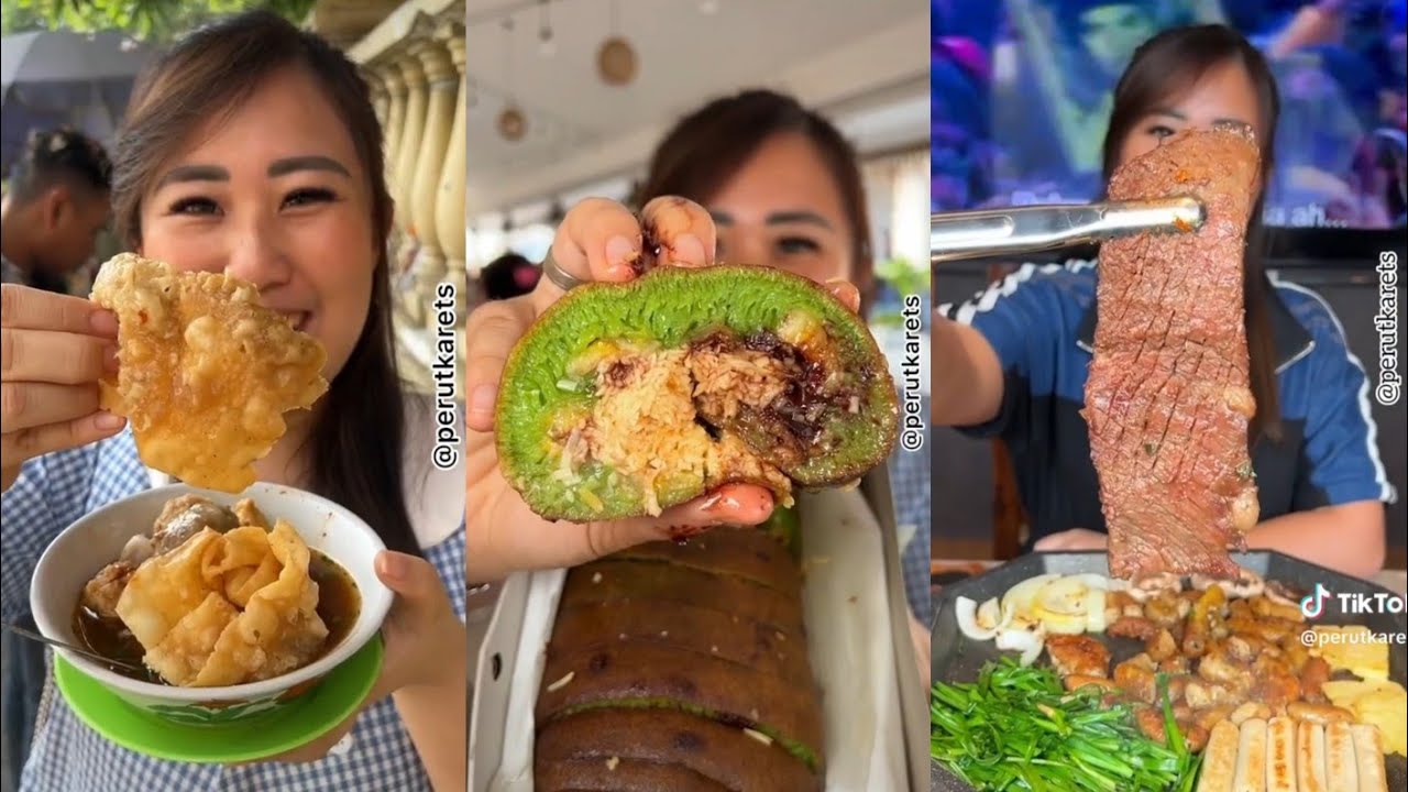kumpulan vidio tik tok terbaru @perutkarets #kumpulanvidiotiktok #makanan 🥓🍢 #jajanankekinian