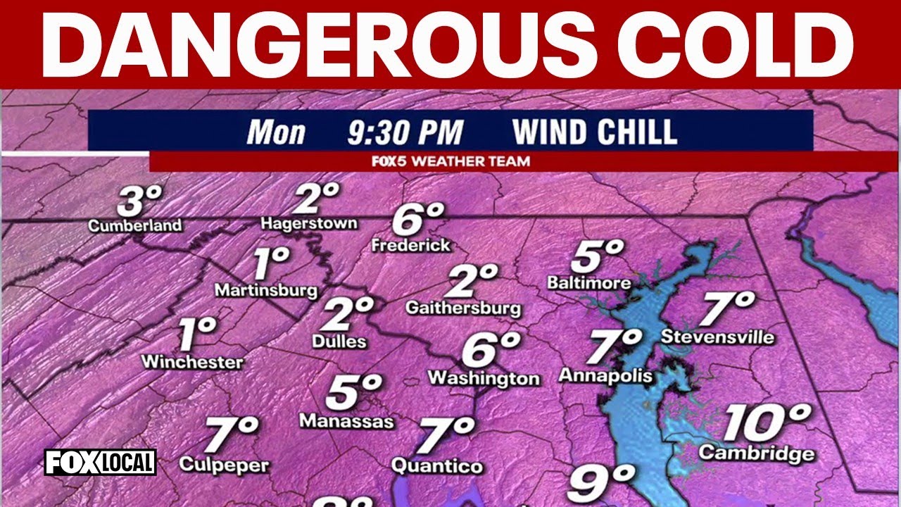 Dangerously cold temperatures in the DC region
