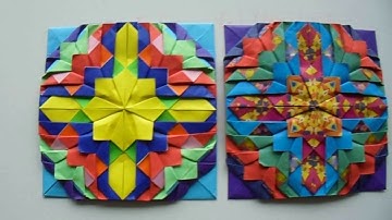 2 Origami Unit Mosaics I have made. (Ayako Kawate)