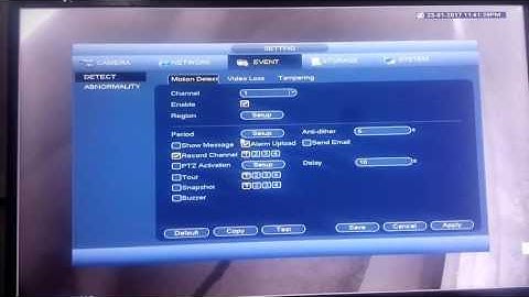 How to enable Motion detect tour setup in DAHUA DVR