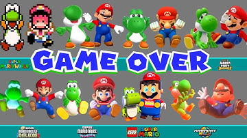 Every Super Mario & Yoshi Death animation and Game Over Screen Game and LEGO