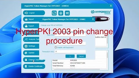 HyperPKI HYP2003 Token pin changing process.