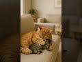 Mom Cat’s Perfect Hug .Nothing More Peaceful Than a Mother’s Love 😌#wow #shorts
