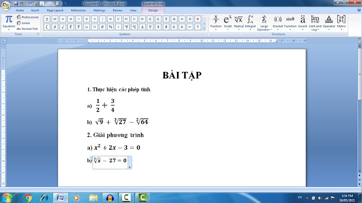 Cách viết các công thức toán trong word 2010