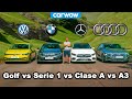 VW Golf vs BMW Serie 1 vs Mercedes Clase A vs Audi A3: ¿Cuál es el mejor compacto premium?