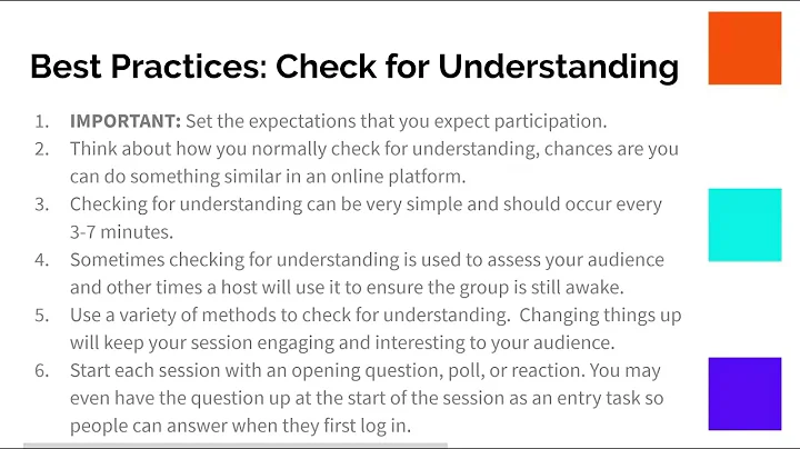 Online Teaching Strategies: Checking for Understan...