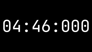 Countdown timer 4 minutes, 46 seconds [04:46:000] - White on black with milliseconds
