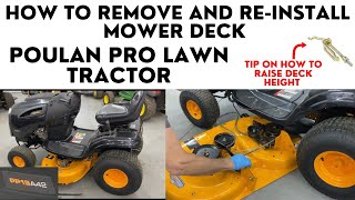 How to Remove Mower Deck Poulan Pro Lawn Tractor