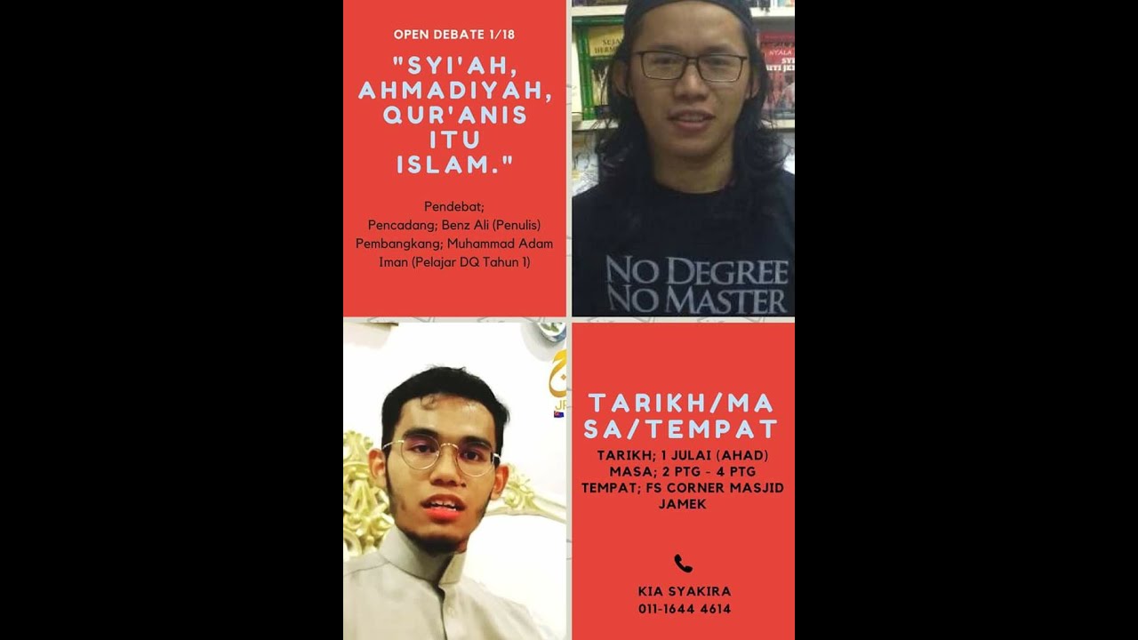 KUBU DEBATE 2018: Syi'ah, Ahmadiyah dan Quranis itu Islam (Sdr. Benz Ali vs Sdr. Adam Iman)