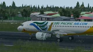 XPlane11 | CEB627 | Cebu Pacific A320CEO | Landing in Dumaguete From Manila | RP - C3279