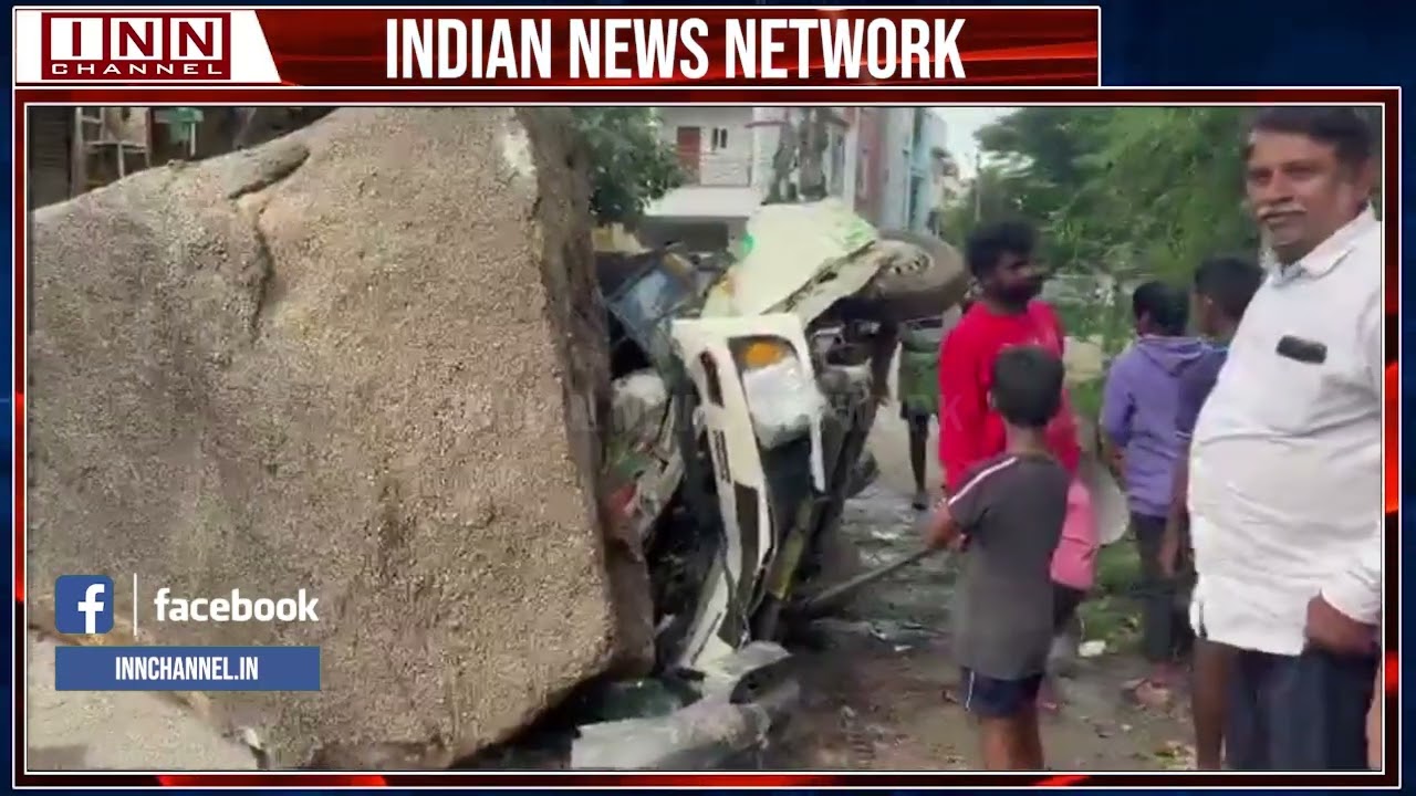 Falling Boulders Hit GHMC Vehicle in Malkajgiri Locals Blame Illegal Constructions