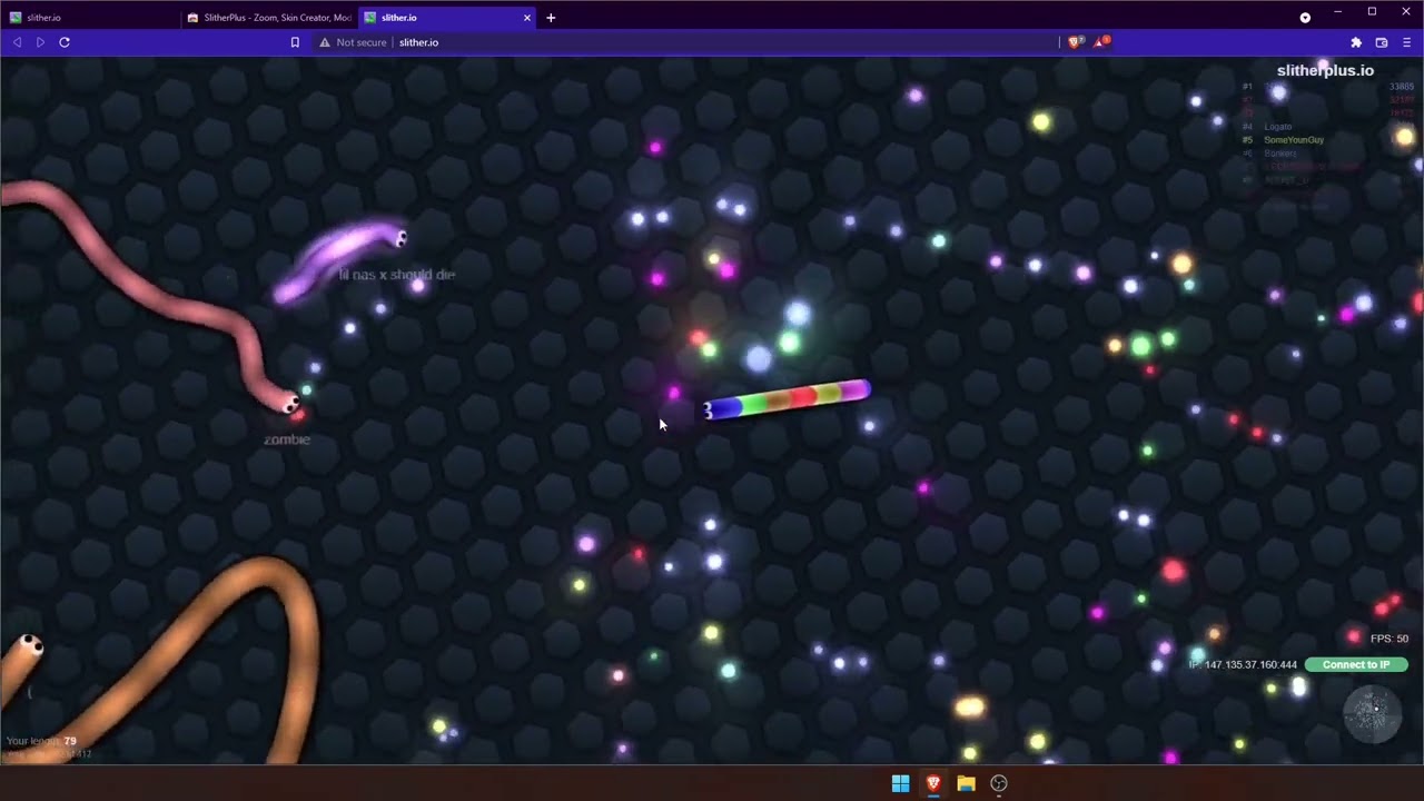 Slither.io Zoom menu FOR ONLINE MODE - LUA scripts - GameGuardian