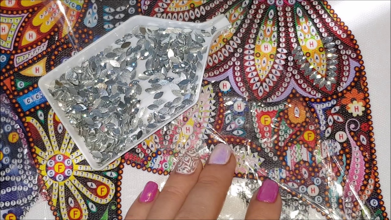 СЛОН Swarovski с Алиэкспресс. Картина из специальных стразиков. Распаковка и процесс.