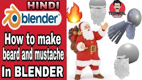 How to make Santa claus beard and mustache in Blender 3D animation tool. Merry Christmas 2018, 2019.