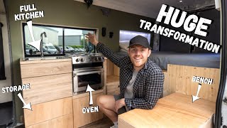 FINALLY..........MASSIVE PROGRESS! Kitchen Build & Seating Area  No Experience Van Build