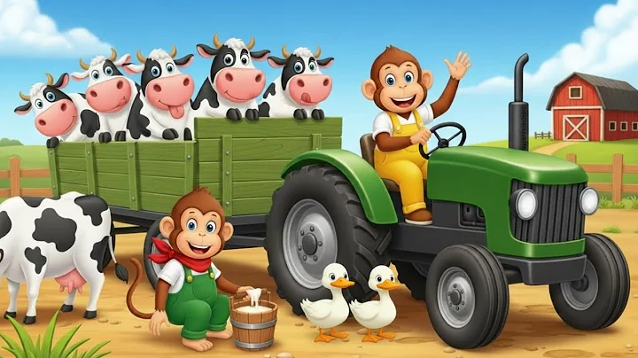 Monkey Farmer Fixes Tractor and Plows Beet Field - Farm Work | Funny Monkey Kids🐒