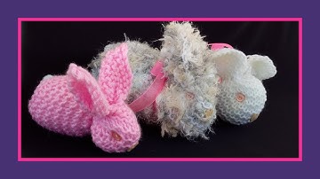 How To Knit A BUNNY From A SQUARE....EASY for Beginners