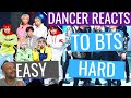 Dancer Reacts: EASY TO HARDEST BTS DANCES