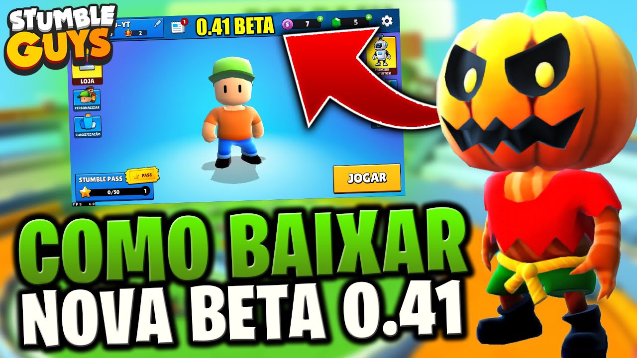 COMO BAIXAR E JOGAR A ATUALIZAÇÃO VERSÃO BETA 0.53 DO STUMBLE GUYS