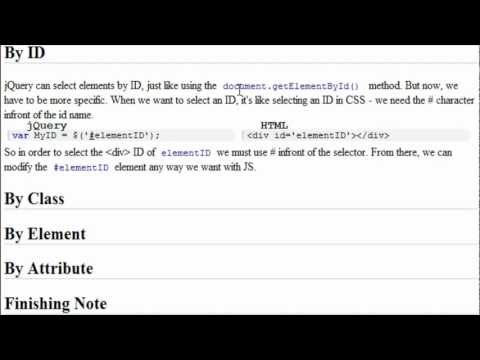 jQuery Tutorial  |  Selectors