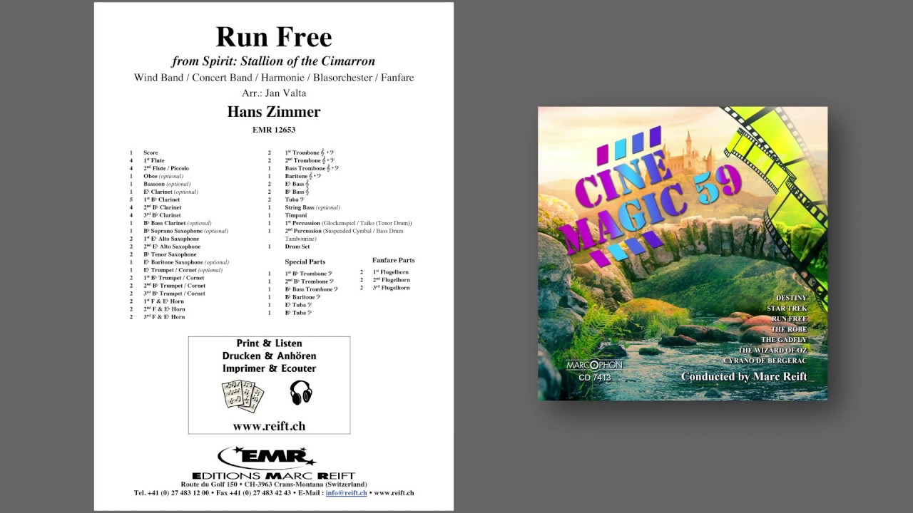 Editions Marc Reift Hans Zimmer Run Free For Concert Band Youtube 18 years ago18 years ago. editions marc reift hans zimmer run free for concert band