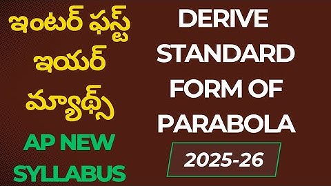Derivation of standard form of parabola in telugu@maths naresh eclass