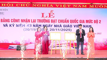 TRƯỜNG THCS NGUYỄN DU ĐÓN BẰNG CÔNG NHẬN LẠI TRƯỜNG ĐẠT CHUẨN QUỐC GIA MỨC ĐỘ 2