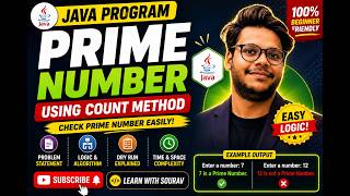 Prime Number Program in Java | Java Coding Problem Solving | Beginner-Friendly Logic & Explanation