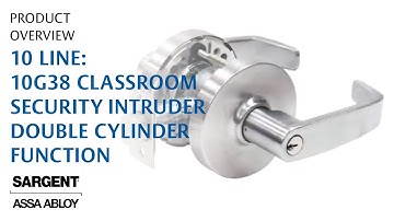 SARGENT 10 Line Cylindrical Lock: 10G38 Classroom Security Intruder Double Cylinder Function