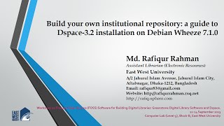 Dspace Installation on Debian Linux Wheeze