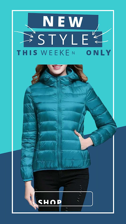 Dtydtpe Casual Ultra Light White Duck Down Jacket, Women Autumn Winter Warm Coat, Hooded Parka Blue