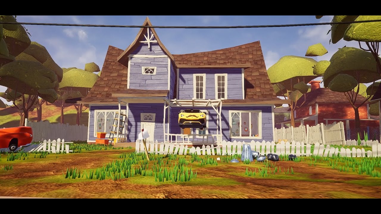 THE NEIGBOUR HAS A LAMBO NOW!? (hello neighbour mods)