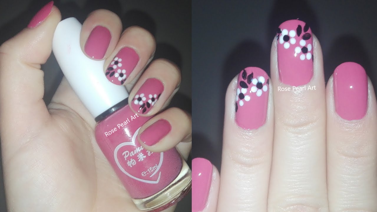 Nail Art on Short Nails- Nail Art for Beginners- DIY Nails 2022 | Rose Pearl