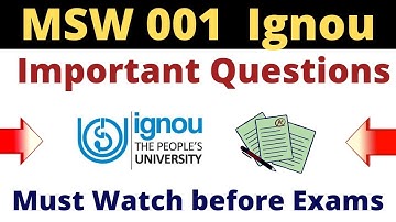 msw 001 important questions / msw previous year question paper / msw 001