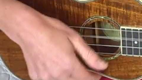Ukulele strumming pattern for beginners: Down, Down, Down, Up, Down