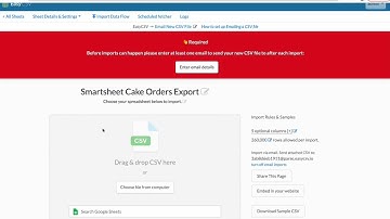 Smartsheet export to CSV file - Email, FTP, S3, and more